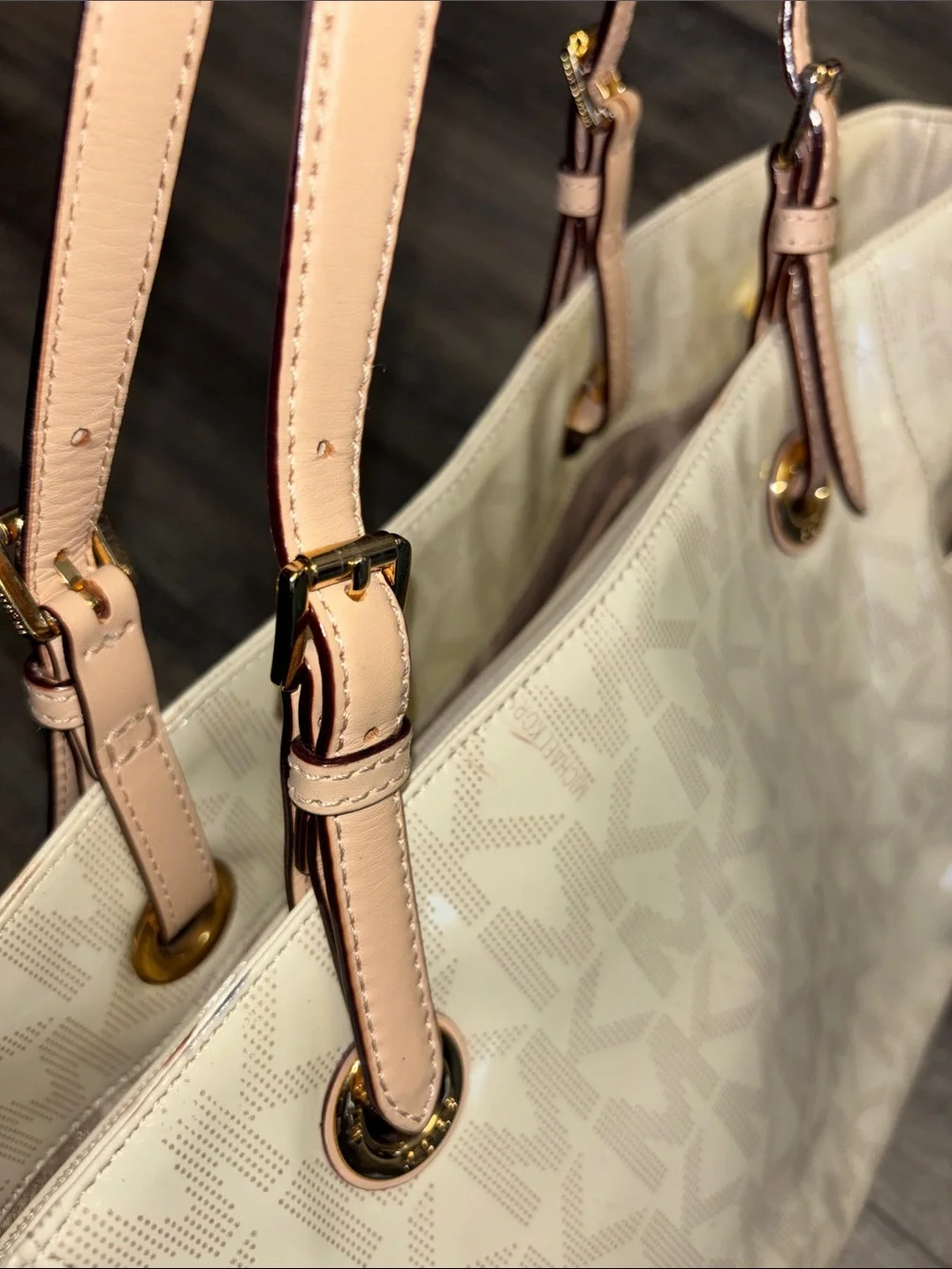 Michael Kors Ivory Monogram Tote with Handles